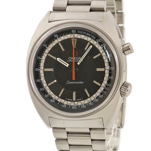 【3年保証】 オメガ シーマスター クロノストップ 145.007 黒 オレンジ 60年代 ヴィンテージ トリチウム 手巻き メンズ 腕時計