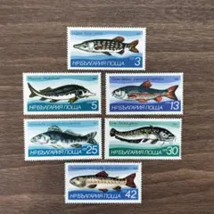 外国切手　ブルガリア　1983　魚　6種