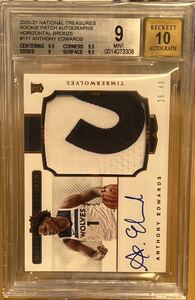 BGS9 2020-21 National Treasures RPA Horizontal Bronze Anthony Edwards 26/49