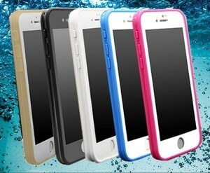 送料無料 iPhone8 Plus iPhone7 Plus用 防水ケース ケース 防水カバー プルー 衝撃吸収 アィフォン アップル 黒白青ピンク半透明金