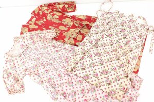 【3点】PINK HOUSE ピンクハウス ワンピース 七分袖 半袖 サロペット 花柄 フルーツ柄 レディース まとめ売り 4591-NA