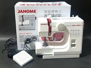 JANOME 電動ミシン 525A SEW MINI 家庭用ミシン フットコントローラ 裁縫 コンパクト 手芸 縫い物 ミシン針つき 下糸つき