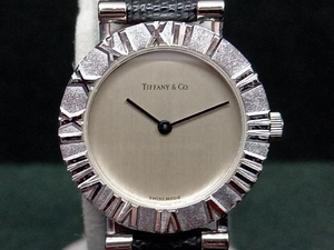 【TIFFANY＆Co.】ティファニー L 0640 16-179 革ベルト レディース クォーツ 腕時計 中古