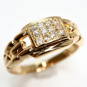 《K18 天然ダイヤモンドリング》M 3.3g 約13号 ジュエリー jewelry ring 指輪 diamond EC3/EC3