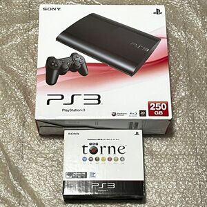 〈動作確認済み・箱説付属〉PS3 プレイステーション3 本体 CECH-4000B CB チャコールブラック 250GB＋トルネ CECH-ZD1 J PlayStation3