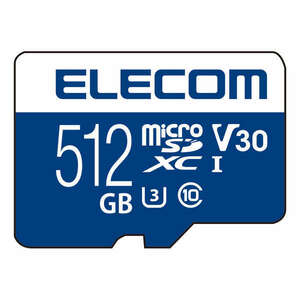 microSDXCメモリカード 512GB データ復旧サービス付 UHS-I U3,V30対応 読み出し最大80MB/sの高速データ転送: MF-MS512GU13V3R
