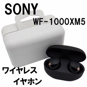 【現状販売】 SONY (ソニー) ワイヤレス イヤホン WF-1000XM5 ブラック ノイズキャンセリング 付属品あり 初期化済み 動作確認済み