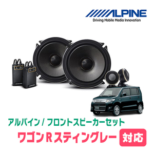 ワゴンRスティングレー(MH23S・H20/9～H24/9)用　フロント/スピーカーセット　アルパイン / X-171S + KTX-N172B　(17cm/高音質モデル)