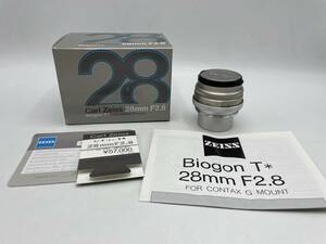 【美品】CONTAX / コンタックス Carl Zeiss Biogon 1:2.8 28mm T* / 箱・使用説明書【ETZN035】