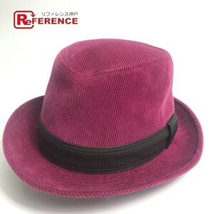 HERMES エルメス ファッション小物 帽子 ハット ベルベット ピンクパープル ユニセックス【中古】