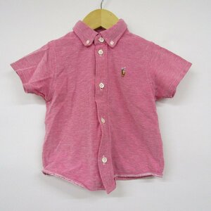 ラルフローレン 半袖シャツ ボタンダウン ポニーロゴ 日本製 ベビー 男の子用 90サイズ ピンク RALPH LAUREN