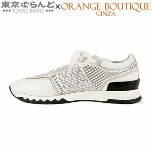 101708329 エルメス HERMES アディクト スニーカー ホワイト レザー H柄 パンチング シューズ 靴 43 メンズ