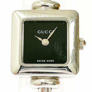 【1円スタート】GUCCI グッチ 1900L SS ブラック文字盤 クオーツ レディース腕時計 263000