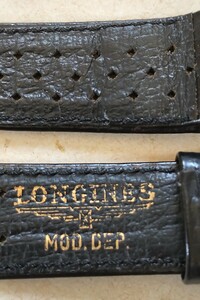 ロンジン LONGINES 純正穴アキ革ベルト 18-16 純正SS美錠付き デッドストック品 70年代 オールドダイバー用 しなやかさを保っております