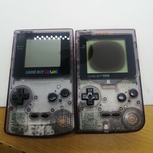 GBC ゲームボーイカラー ゲームボーイポケット 本体 スケルトン 2台セット 起動確認のみ GAMEBOY COLOR Pocket ネコポス 税なし