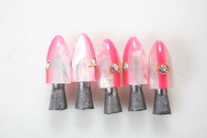 トローリングヘッド 5個セット ピンク ルアーヘッド カツオヘッド 釣具 未使用 ストック品 #a