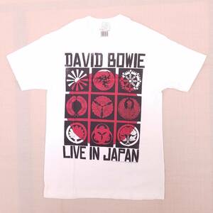 魅惑のバンドT特集! デッドストック『DAVID BOWIE(デヴィッド・ボウイ) / LIVE IN JAPAN』半袖Tシャツ AAAボディ ホワイト S／ロックT