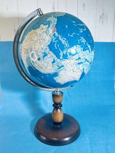 珍品 【25cm 地球儀】 中古 文房具 教育 旧世界地図 インテリア 東ドイツ 西ドイツ ソビエト連邦など アンティーク マニア 昭和レトロ