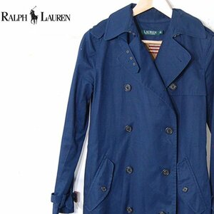 ローレンLAUREN■コットン トレンチコート /ラルフローレンRALPH LAUREN■XS■ネイビー ※NK4328312