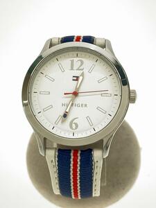 TOMMY HILFIGER◆クォーツ腕時計/アナログ/レザー/WHT/マルチカラー/153.3.95.1809