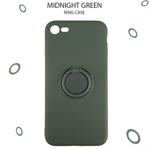 iPhoneSE ケース おしゃれ 緑 グリーン ソフトケース SE3 SE2 iPhone8 iPhone7 バンパー リング付 落下防止 シンプル シリコン 送料無料 安