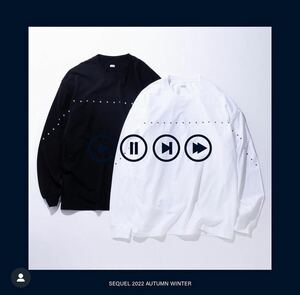 SEQUEL シークエル 長袖 Tシャツ ロンT ブラック 黒　プリント S 22AW fragment design