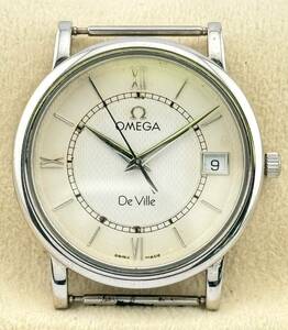 「オメガ　1円～」　「OMEGA」　デヴィル　デイト　腕時計　クォーツ　不動　メンズ　U90L29