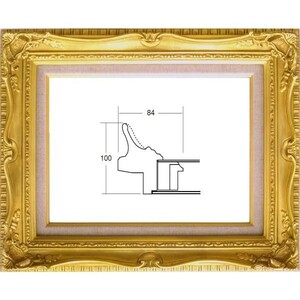 油絵/油彩額縁 成型フレーム アクリル付 7802 サイズ P10号 ゴールド 金
