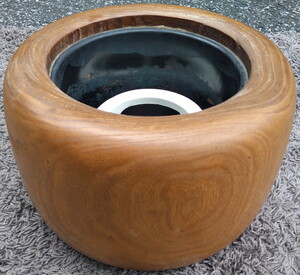 火鉢 丸太くり抜き φ340mm(34cm)×高さ230mm(23cm) Japanese Hibachi made from a log