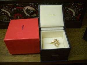 田崎真珠１８KYGアコヤベビーパール指輪