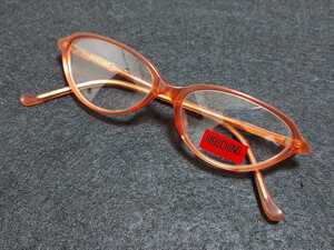 新品　MOSCHINO　モスキーノ　メガネ　眼鏡　高級感　上品　セルフレーム　軽い　オレンジ　綺麗