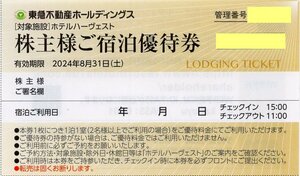 ▼.ホテルハーヴェスト伊東/天城高原/浜名湖 他 東急不動産 株主優待 宿泊優待券 1-4枚 2024/8/31期限