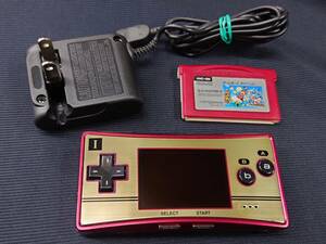 任天堂ゲームボーイミクロ　ファミコンカラー本体+ オマケでソフト&電源付き　動作品 /NintendoGAMEBOY micro