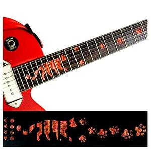 Jockomo 猫足/アバロンRED ギターに貼る インレイステッカー