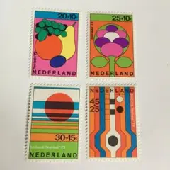 オランダ  夏祭りの切手4種完 未使用 1972