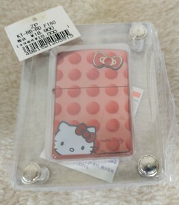 ハローキティ ZIPPO ライター Hello kitty 立体リボン キテイちゃんドット 未使用デッドストック