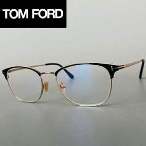 メガネ■TOM FORD■トムフォード メンズ レディース【新品】サーモントブロー ブラック ゴールド 黒 金 ハーフリム ブロー 眼鏡