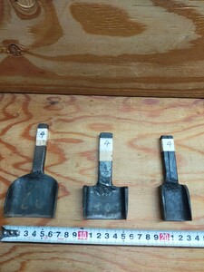 4 ポンチ　3個　抜き型　火造り　手作り 剣先　Uの字　コの字