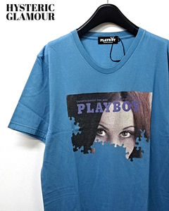 L【HYSTERIC GLAMOUR PLAYBOY Tee 1241CT09 BLUE ヒステリックグラマー プレイボーイ Tシャツ ブルー】