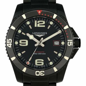 ロンジン LONGINES ハイドロコンクエスト ブラックアウト 日本限定 500本 L3.742.2 腕時計 SS セラミック 自動巻き ブラック メンズ 中古