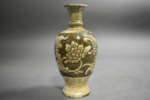 【英】A1026 時代 磁州窯瓶 中国美術 朝鮮 骨董品 美術品 古美術 時代品 古玩