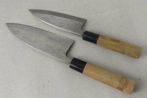 歌貞木屋/義久木屋 出刃包丁 大小2本セット 刃渡り13.5cm 刃渡り17cm 和包丁 5-C039