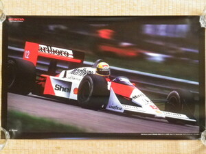 ホンダ製ポスター マクラーレンMP4/4 1988年F1年間最多優勝 アイルトン・セナ 未使用