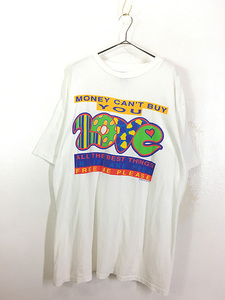 古着 90s USA製 CROSS COLOURS 「LOVE」 カルチャー Tシャツ XL位 古着