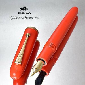 ◆●万年筆【JINHAO/金豪】9016 DADAO 中太軸 オレンジ 橙 アクリル軸 コンバーター専用 存在感のある１本 M 中字 新品 1円～ /JH158OR-M