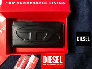 ●最高級 DIESEL ディーゼル 本革 ロゴ ラウンドジップ ウォレット 財布 メンズ レディース 即納 即決 55DSL ショルダー●434