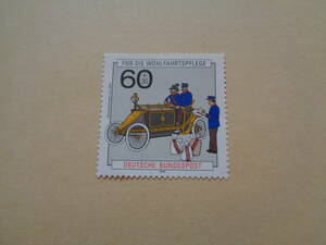 ドイツ切手　1990年　福祉切手　郵便・電気通信の歴史 モーター郵便車、1900年頃　　60+30