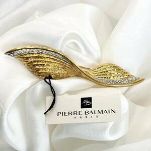 PIERRE BALMAIN ピエールバルマン ブローチ ゴールド × ラインストーン ヴィンテージ vintage アクセサリー 装飾品