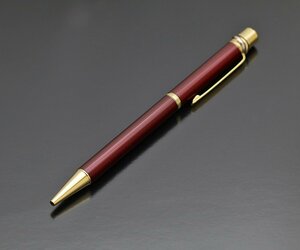 1円～ 美品 希少 Cartier カルティエ マスト トリニティ ツイストボールペン ST150181 GP ゴールド ギョーシェ ボルドーラッカー 箱保取