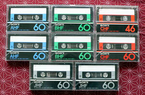 ★ 中古カセット テープ - ８本/ SONY AHF、BHF、CHF、JHF ★